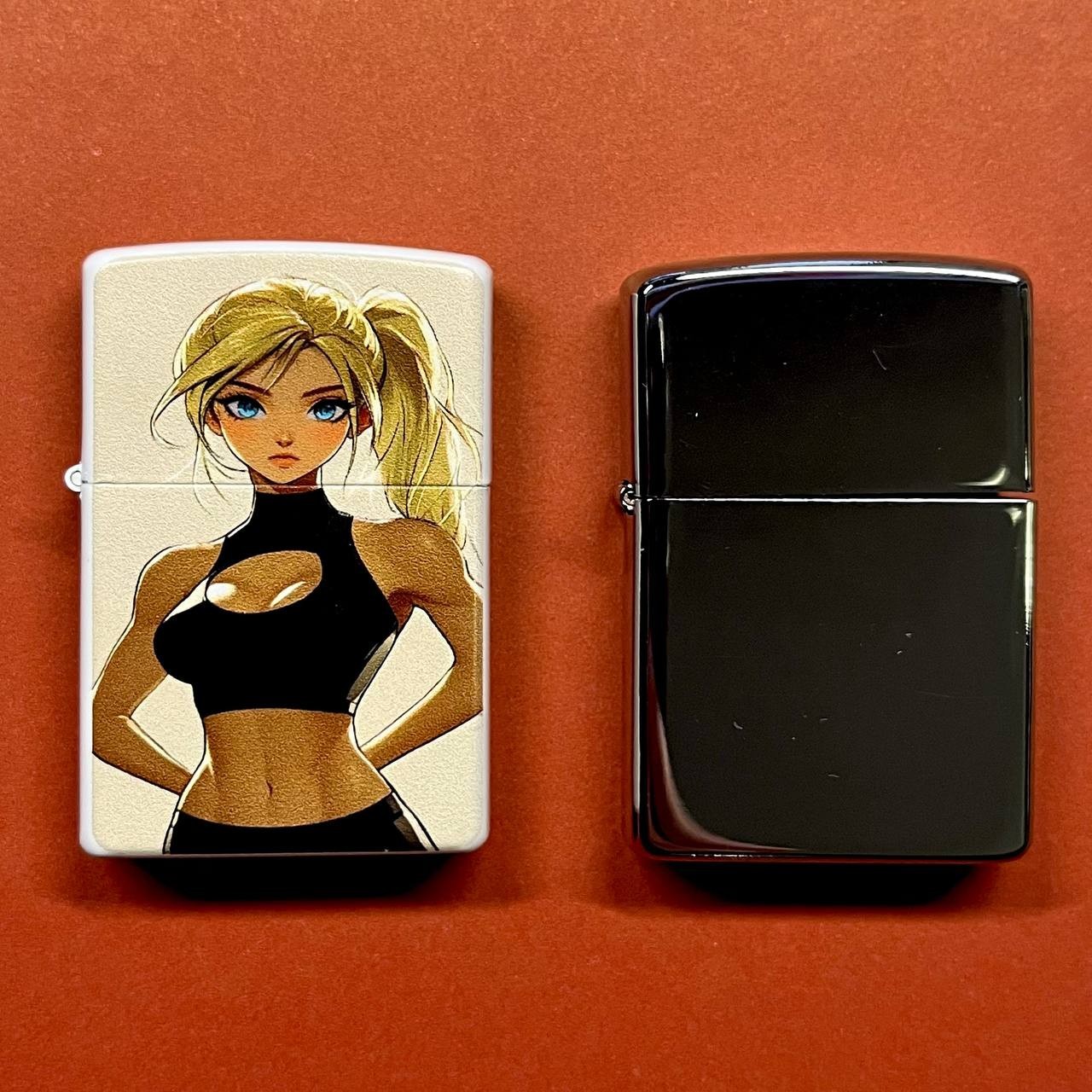 Style Gasoline Lighter + Gift Case Classic Flip-Top