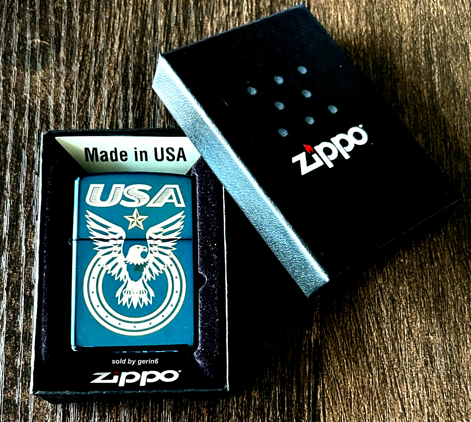 Zippo Windproof Engraved Eagle & USA, Patriotic Lighter, 99430, New In Box