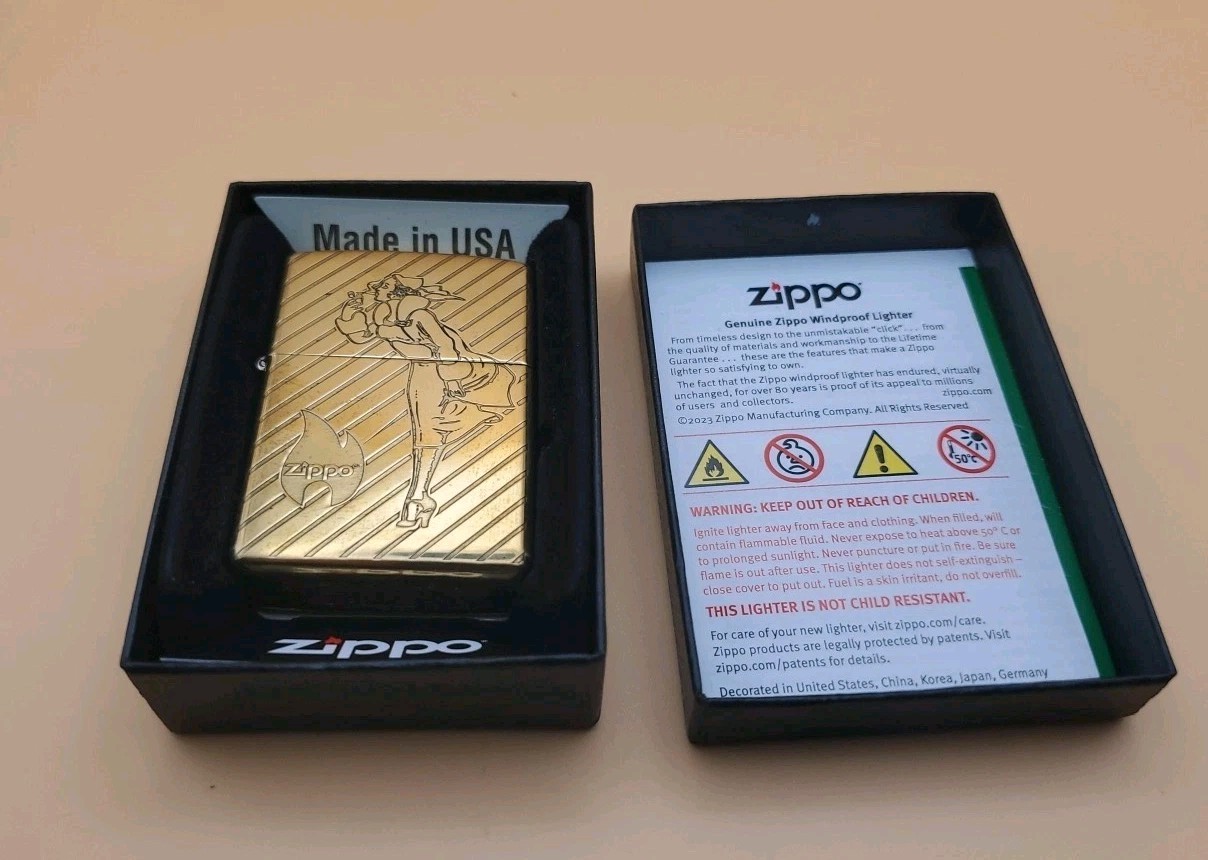 Zippo Lighter With A Sexy Lady Smoking In The Double Sided Engraved Brass