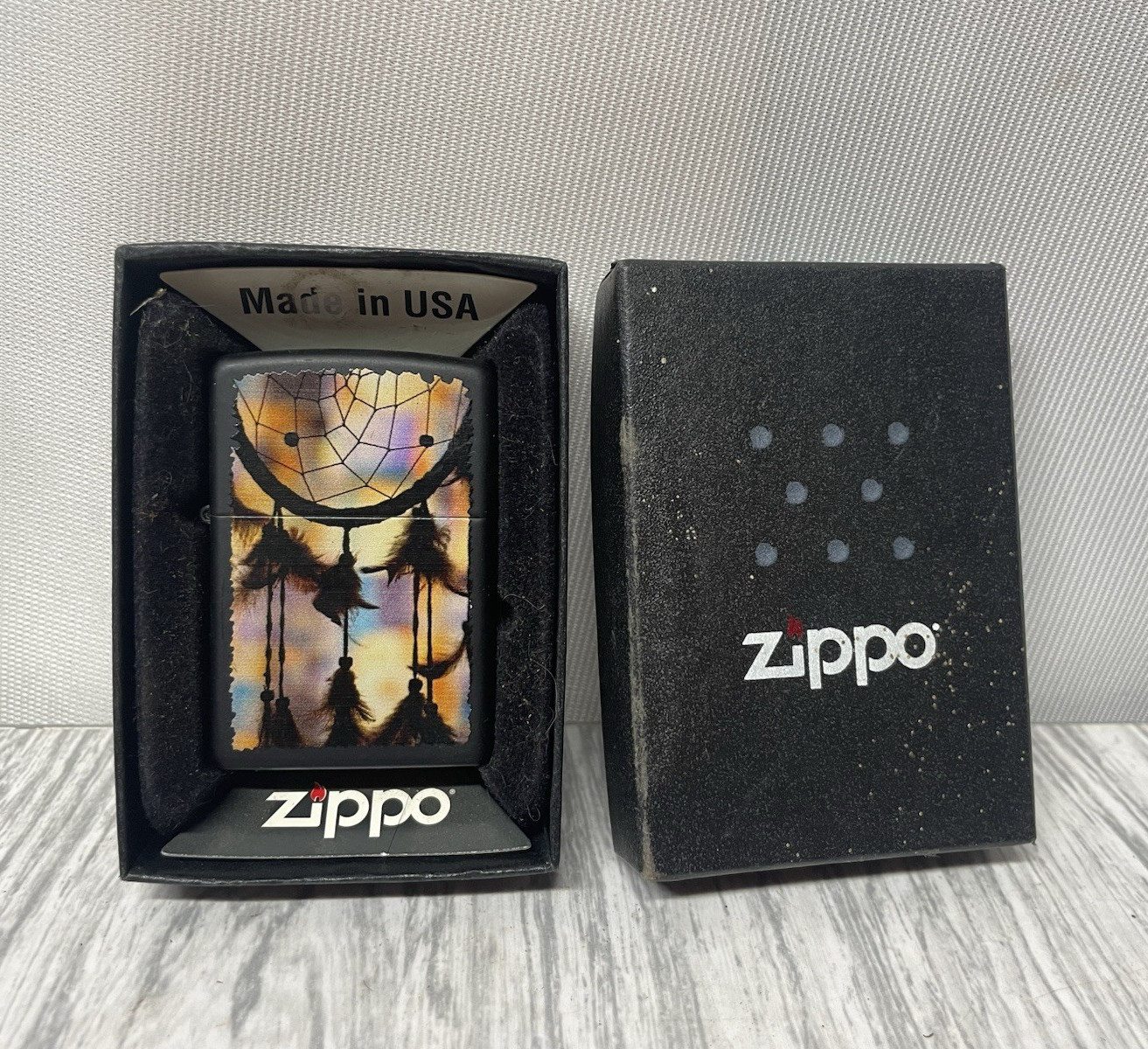 Zippo Windproof Dreamcatcher Graphic Black Matte Lighter w/ Box Made in USA