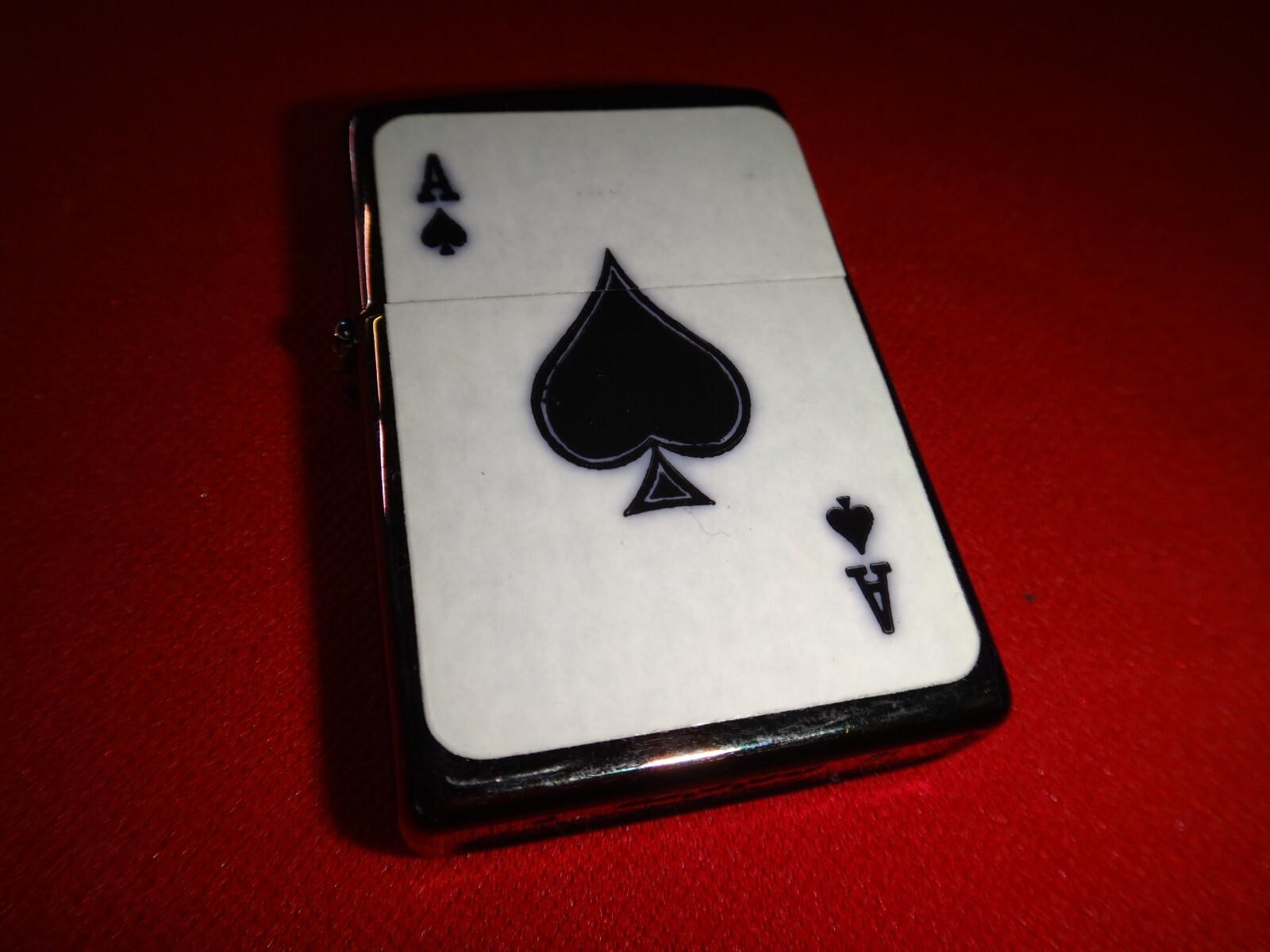 Year 2021 Spectrum Chrome Zippo Lighter with ACE of SPADE Decal Sticker