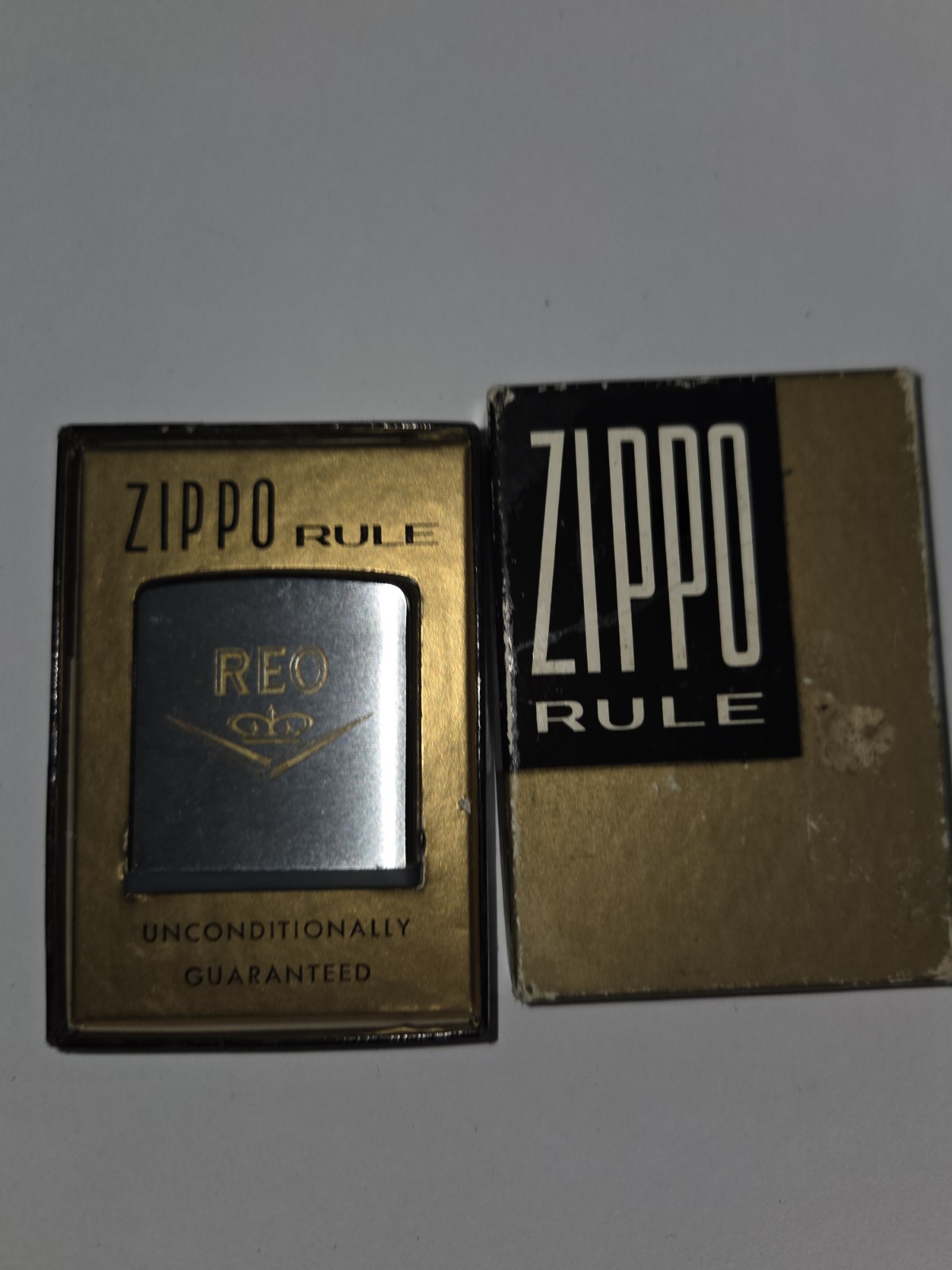 Vintage Zippo Rule REO W Original Box