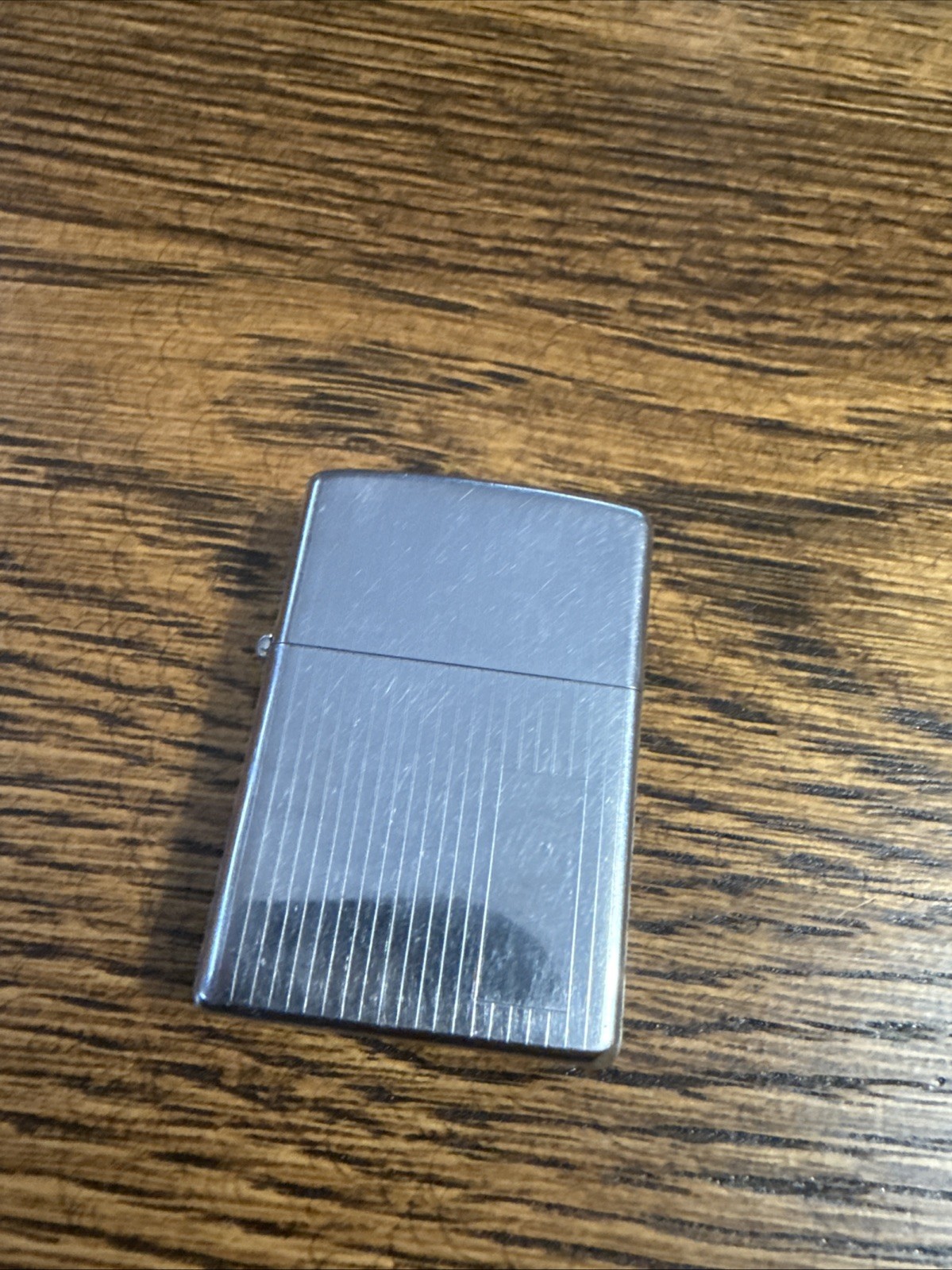 Vintage 1977 Zippo Lighter Pinstripe Silver COLOR III II