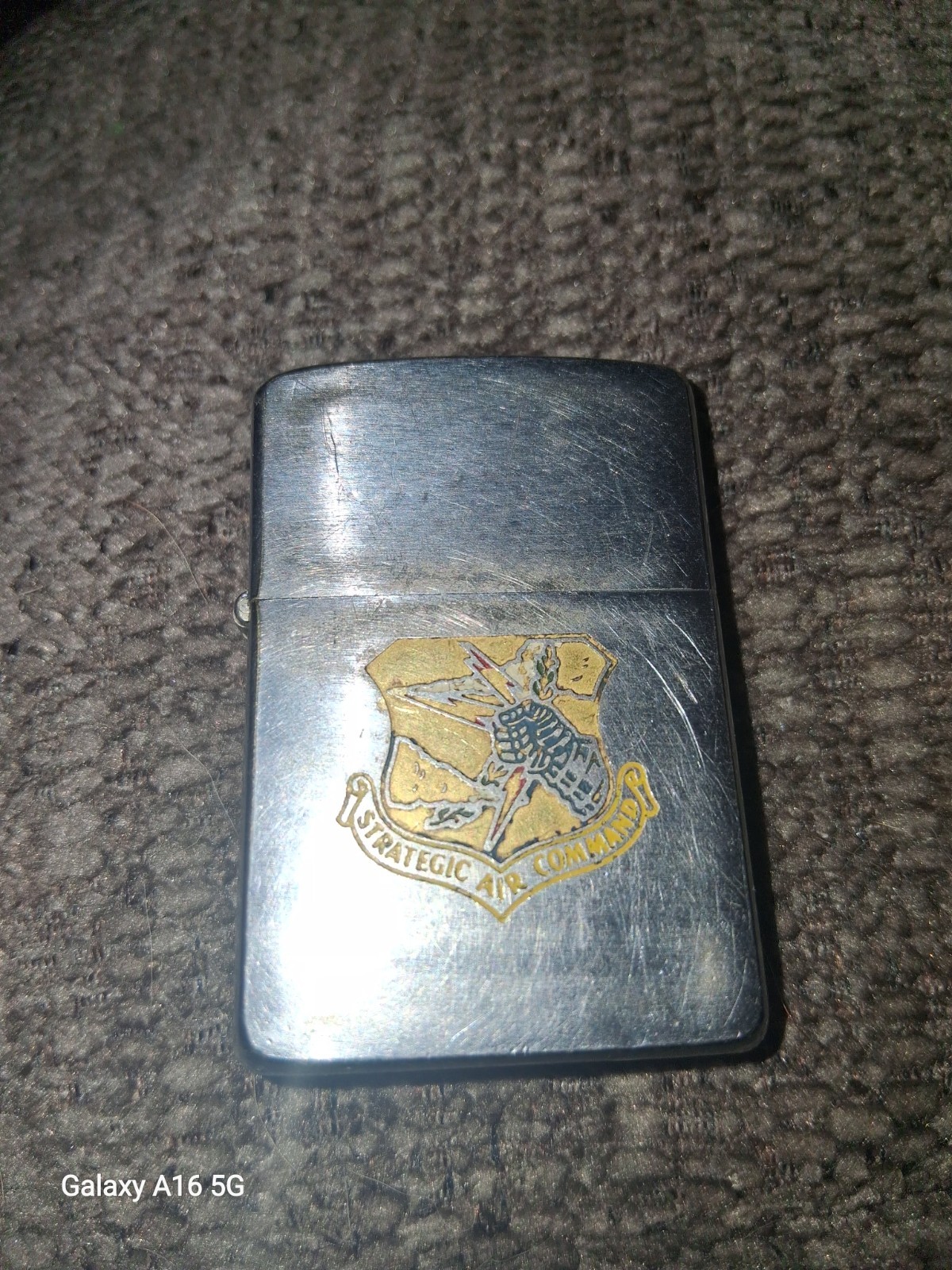 RARE VINTAGE ZIPPO MILITARY LIGHTER USED 1958 STRATEGIC AIR COMMAND ZB7