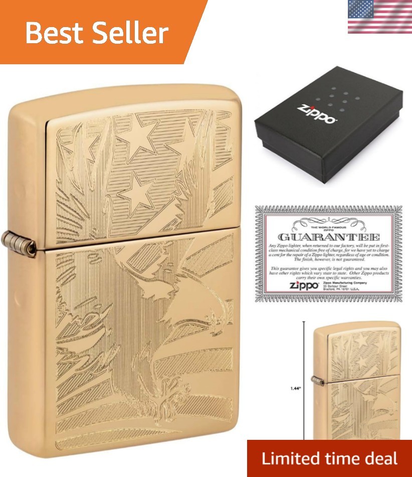 All-Metal American Flag Lighter – Compact, Reliable, Refillable for Lifetime Use