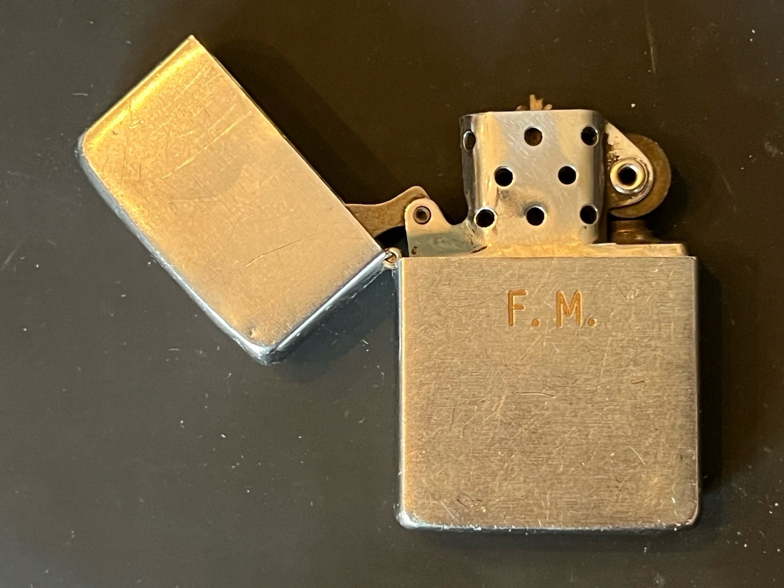 Vintage 1958 Zippo Brushed Chrome Lighter – Pat 2517191 Matching Insert