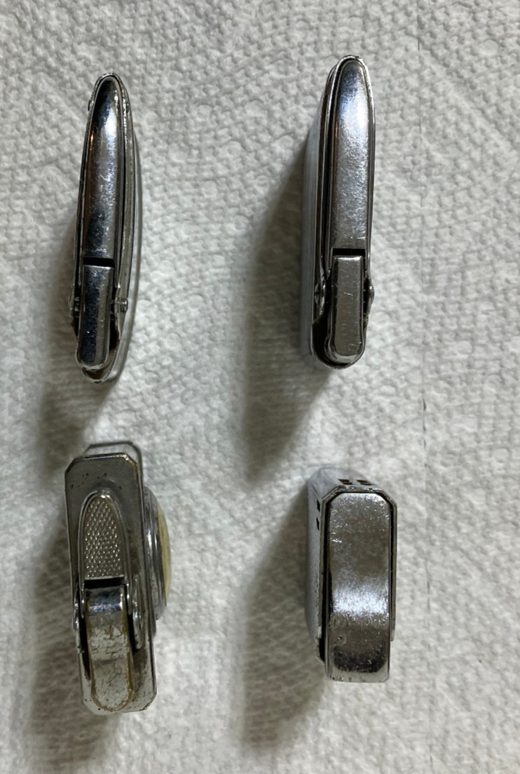 Vintage Lot of 4 Lighters Japan Penguin, Lord, Colibri, & Ronson Adonis USA