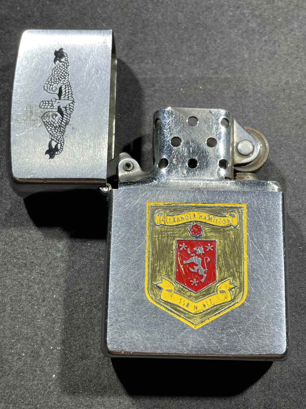 1960s Vietnam War US Navy Military USS Alexander Hamilton SSBN 617 Zippo Lighter