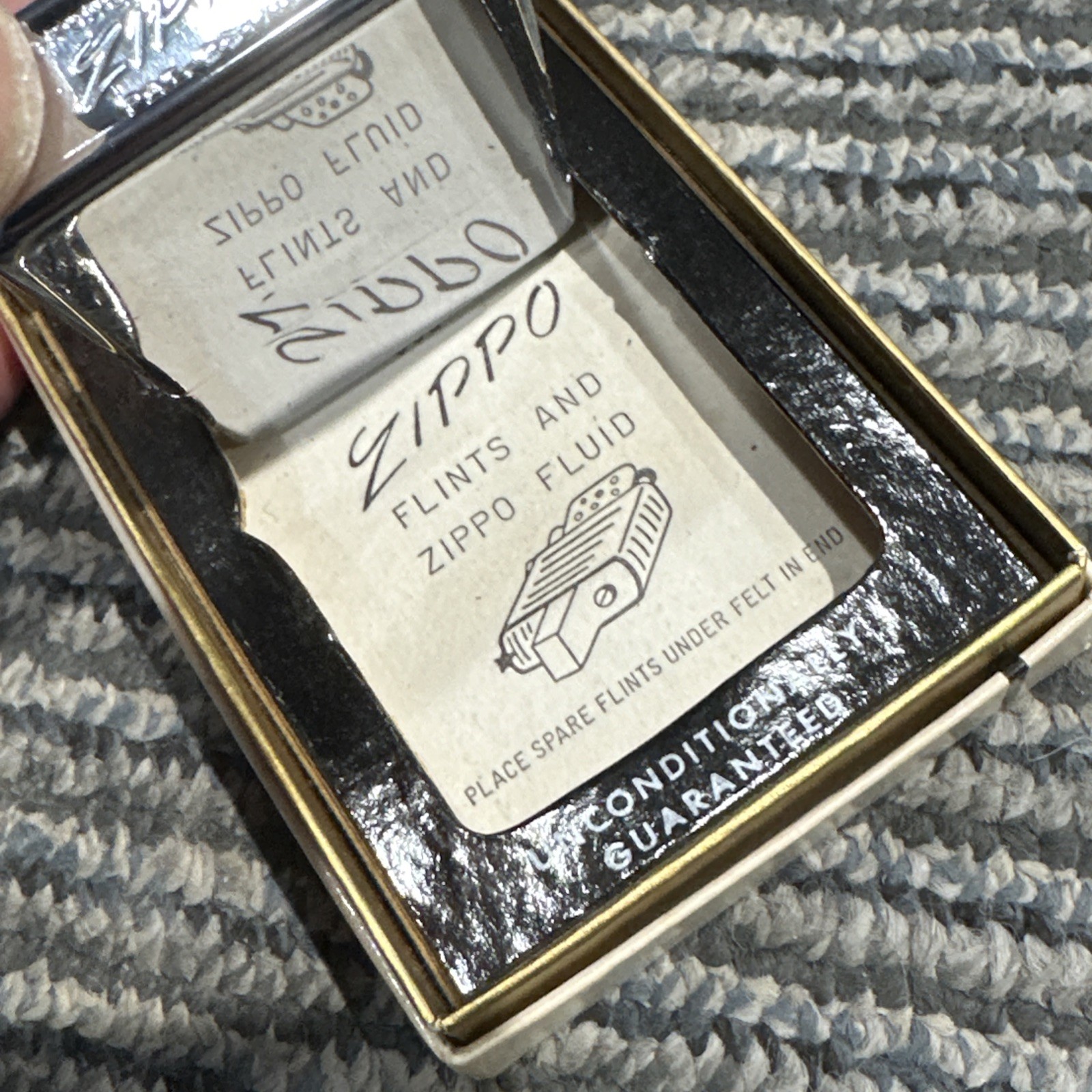 Zippo 1961 Polished Chrome Lighter w/ Original Box BRAND NEW UNUSED VINTAGE