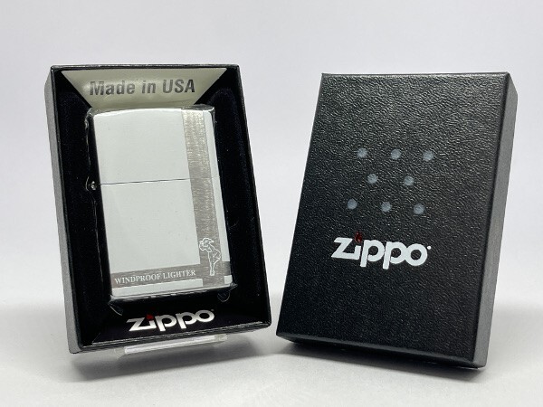 Zippo Oil Lighter Classical Design Windy Girl Silver White Regular Case Japan