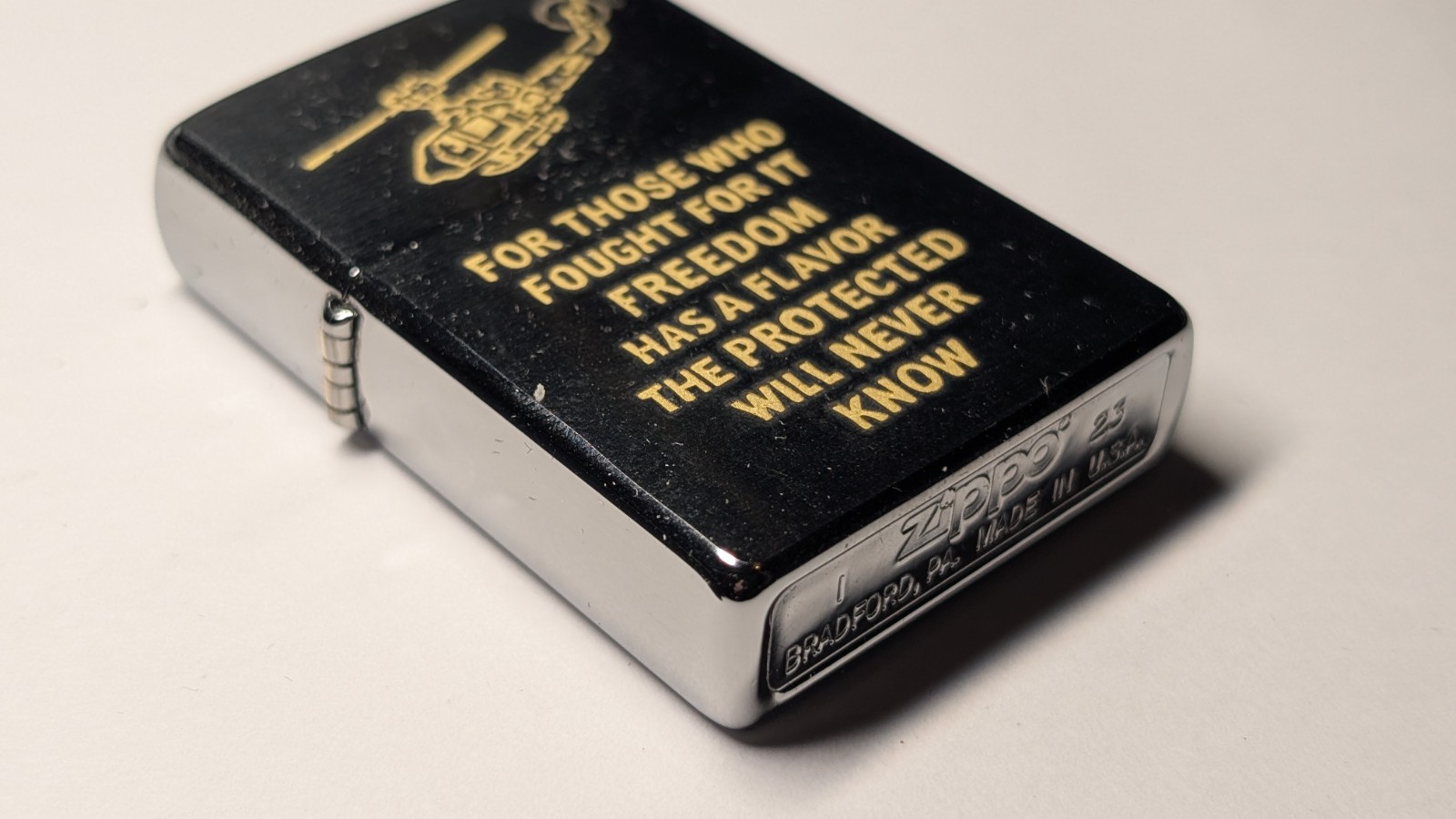 Zippo Lighter Vietnam War Trench Art Design Freedom Has A Flavor 2023
