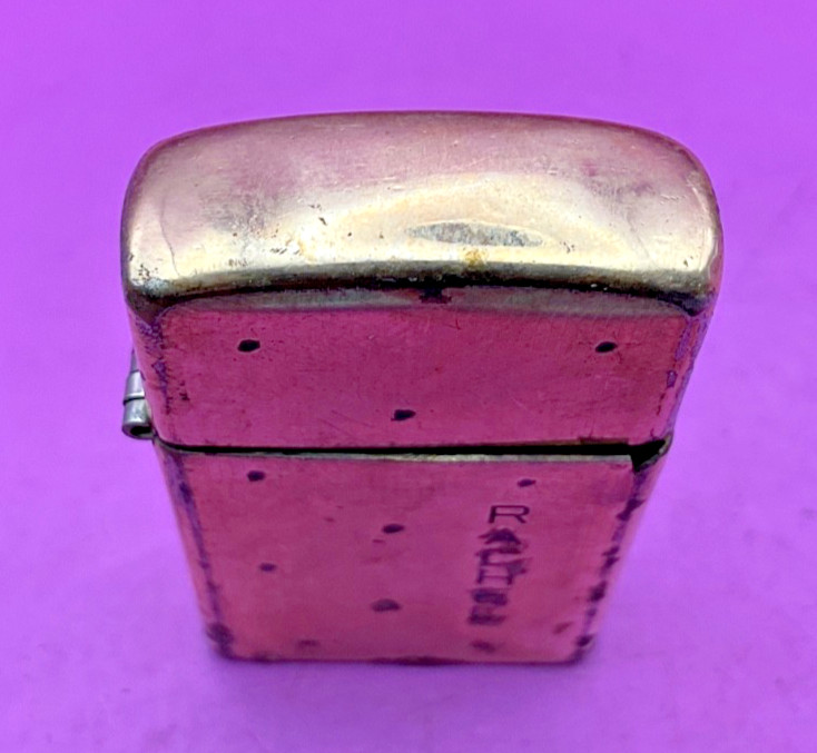 SLIM ZIPPO LIGHTER CASE 10K GOLD FILLED “NO LIGHTER” DATED 1958(8DOTS) (#Z33