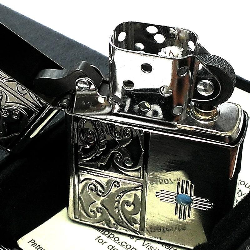 Zippo Native American Silver Etching 2 Sided Processing Epoxy Plating Lighter