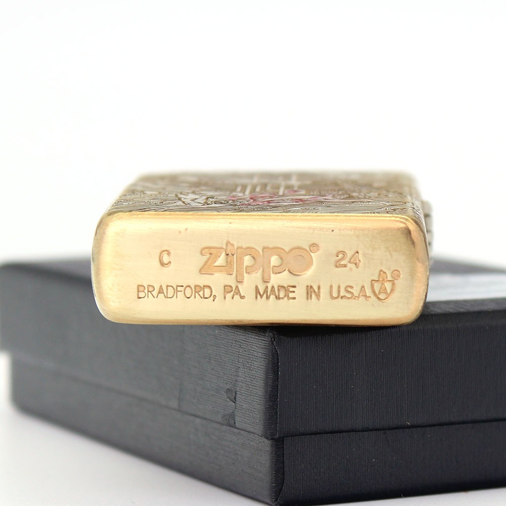 Zippo lighter 168 Armor Custom/ Full Sides Engraving & Painting Lunatic Samurai