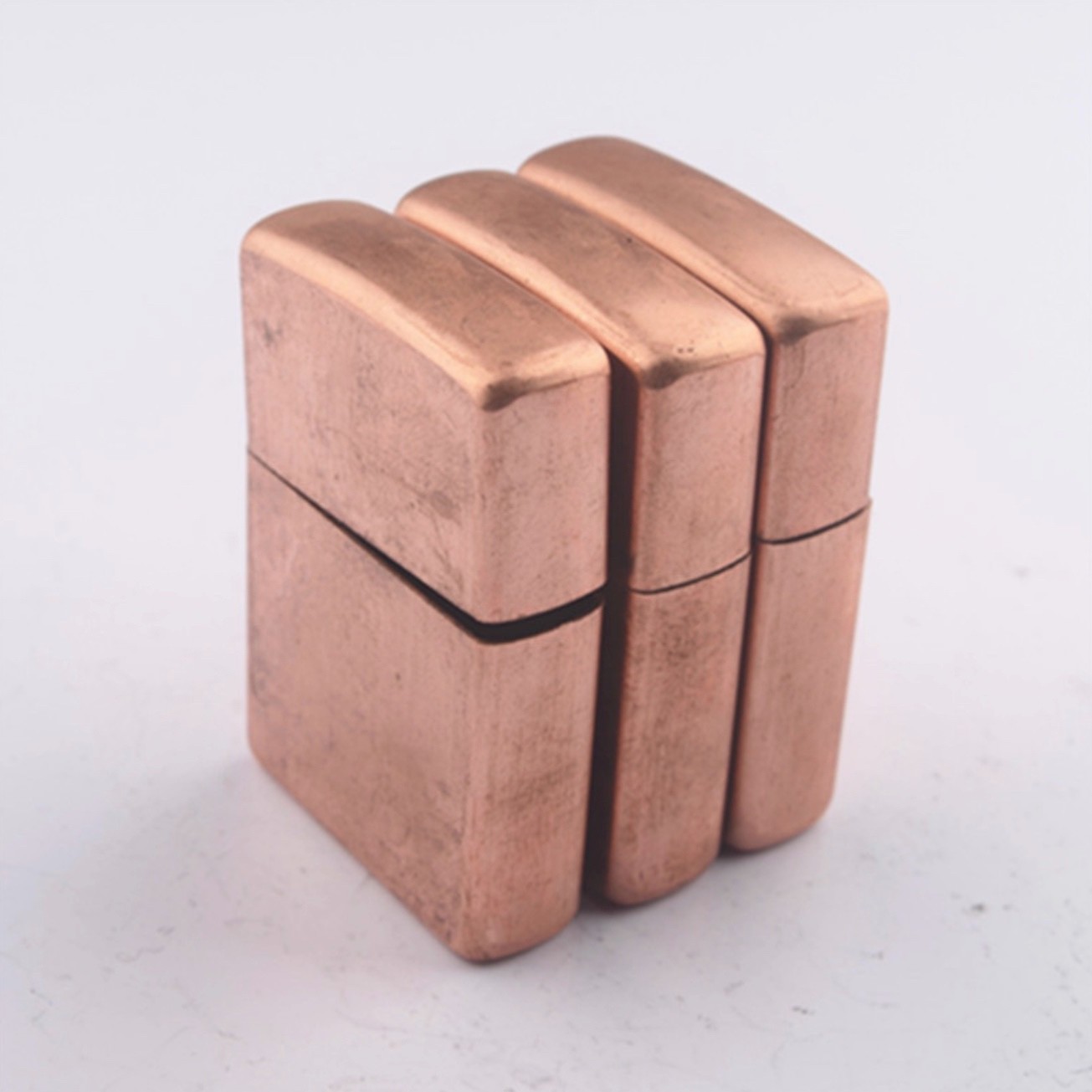Red Copper Lighter Shell for Zippo Insert, Thickened Flat Top Case