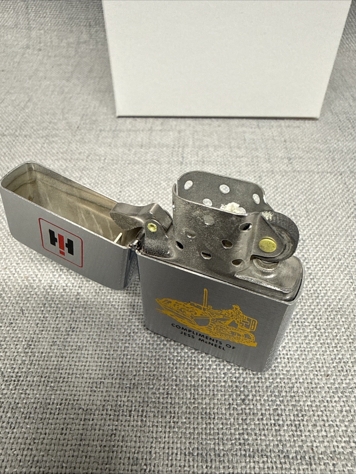 1969 Vintage Zippo Lighter International Harvester IH Logo Advertising Tractor