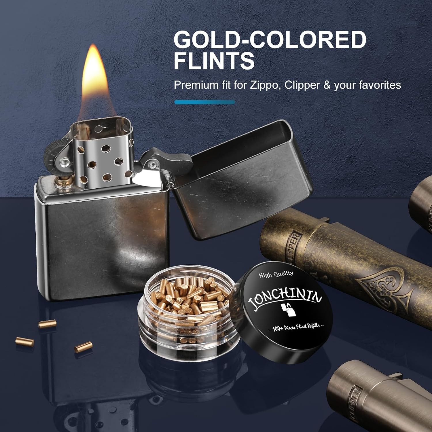 Lighter Flints 100 Pcs, Premium Flint Replacement Refills, Multi-Brand…