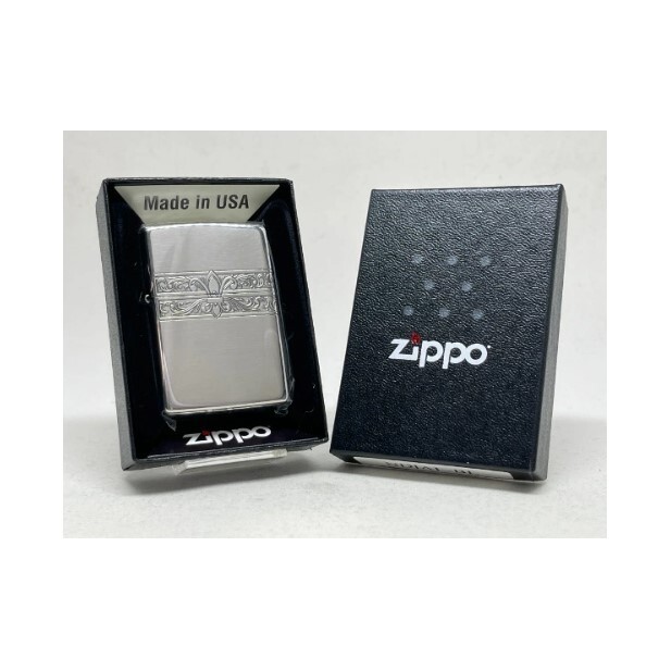 Zippo Oil Lighter Classic Lily Arabesque Silver 2NI-3YURI Regular Case Japan NEW