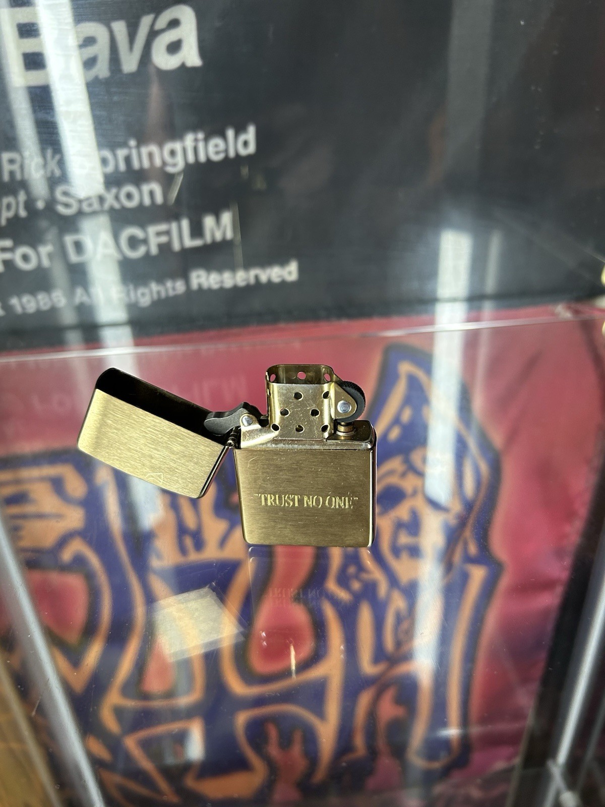 Graveyard Goods X-Files Trust No One Zippo Lighter Used Brass