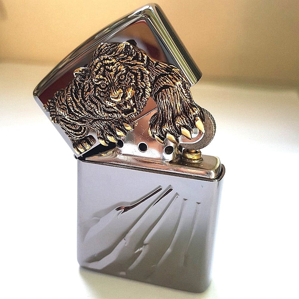 Zippo Tiger Claw BK Lighter Genuine Authentic Org Packing 6 Flints set Free GIFT