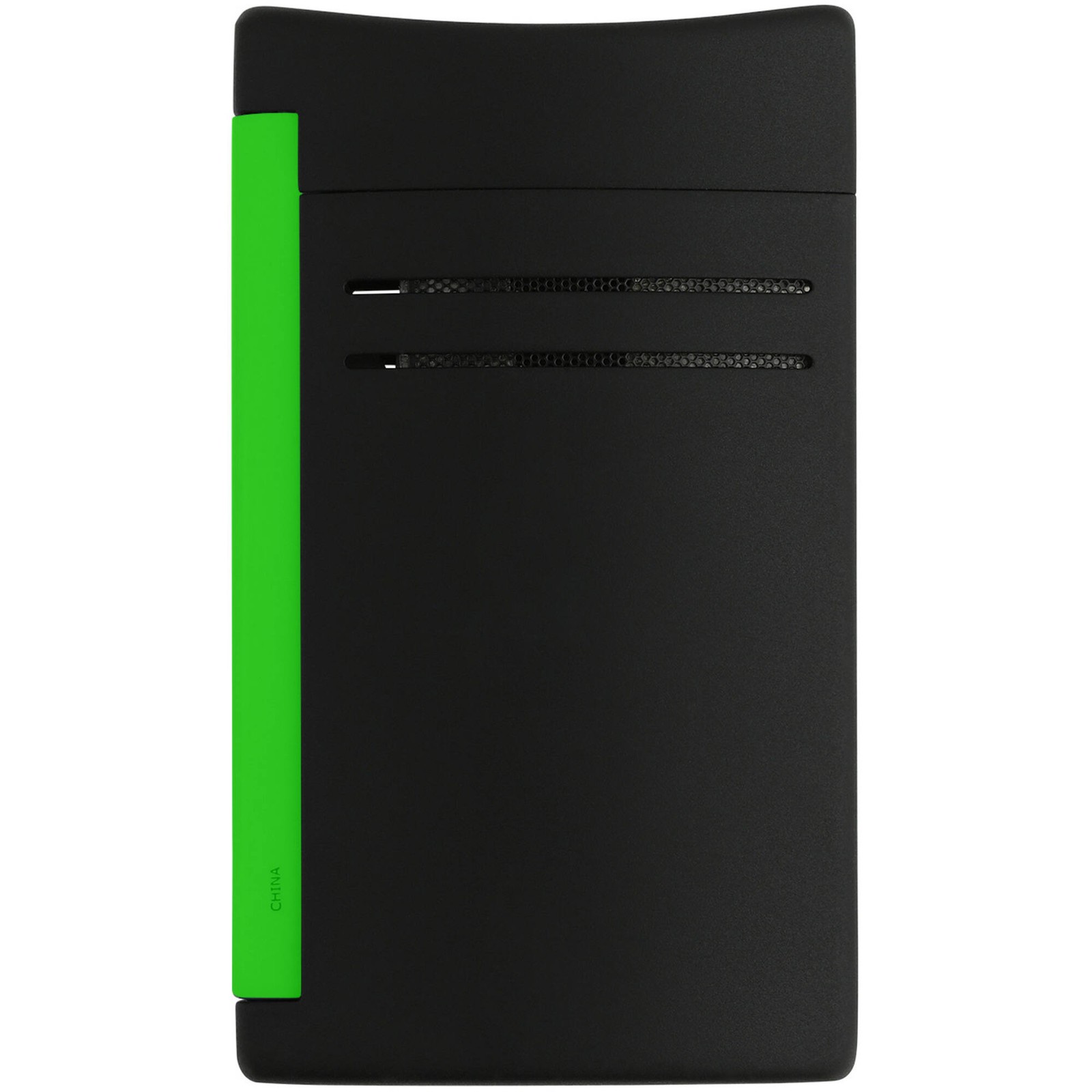 S.T. Dupont Lighter Maxijet Matte Black Lacquer and Fluo Green Trigger 20172