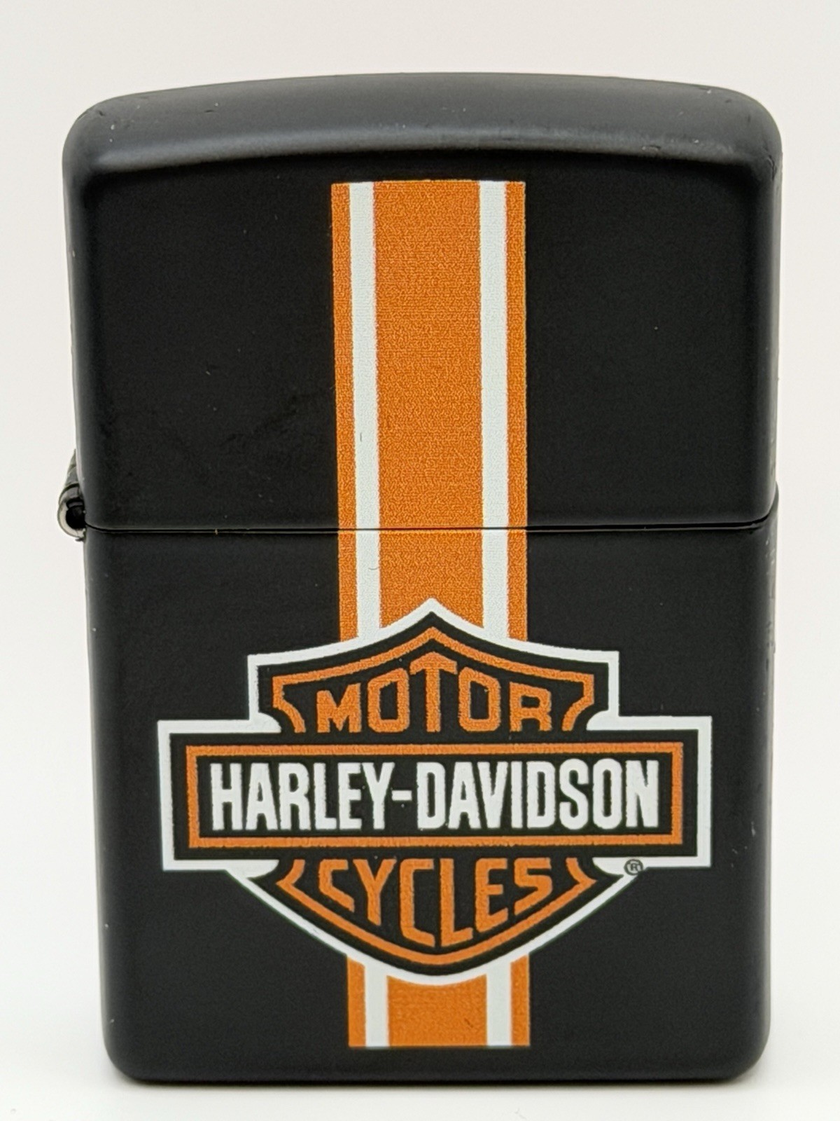 Vintage 2010 Harley Davidson Badge & Stripe Black Matte Zippo Lighter New B6