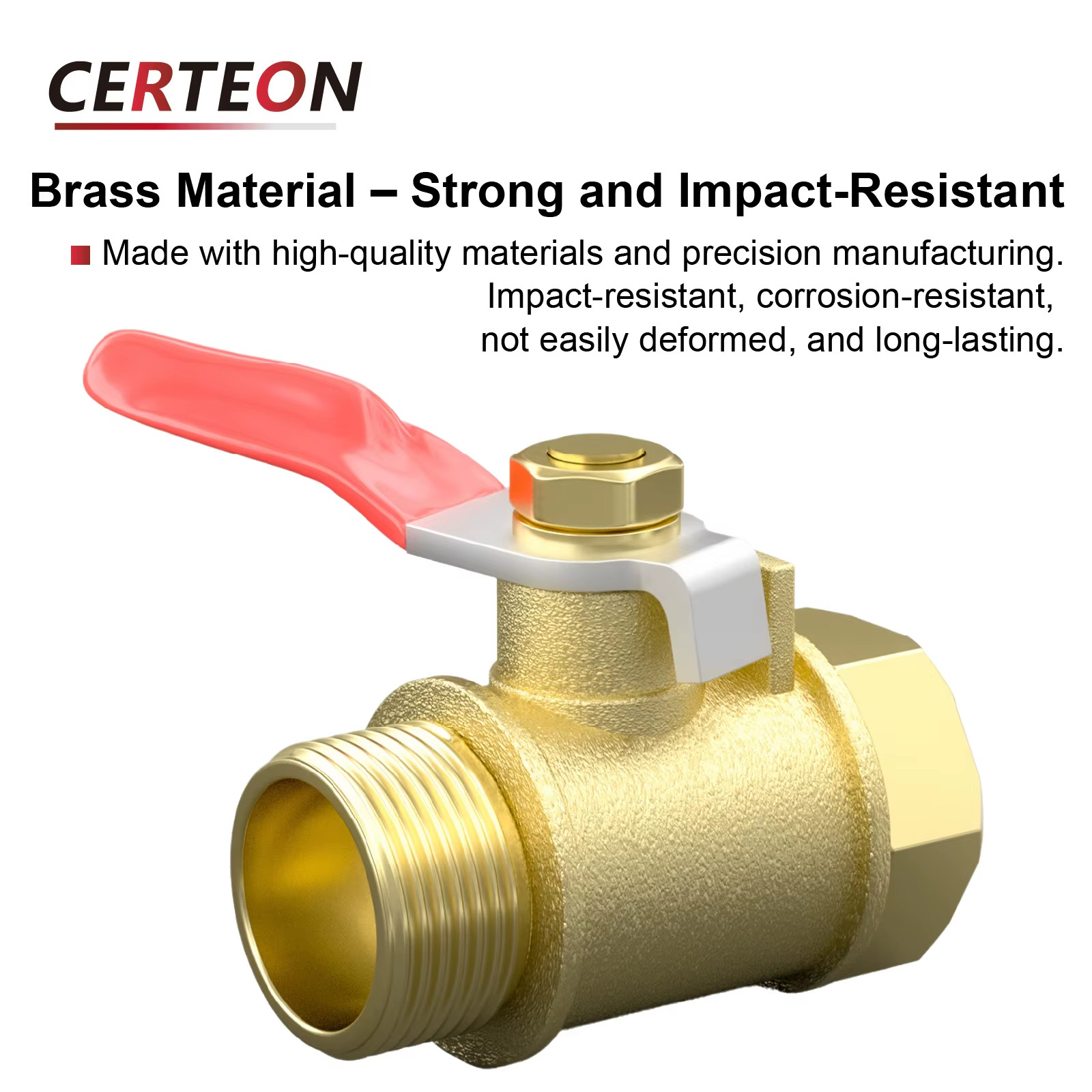 1/4 1/8 3/8 Inch Brass Mini Ball Valve BSP NPT Female Male Thread Red Handle Wat