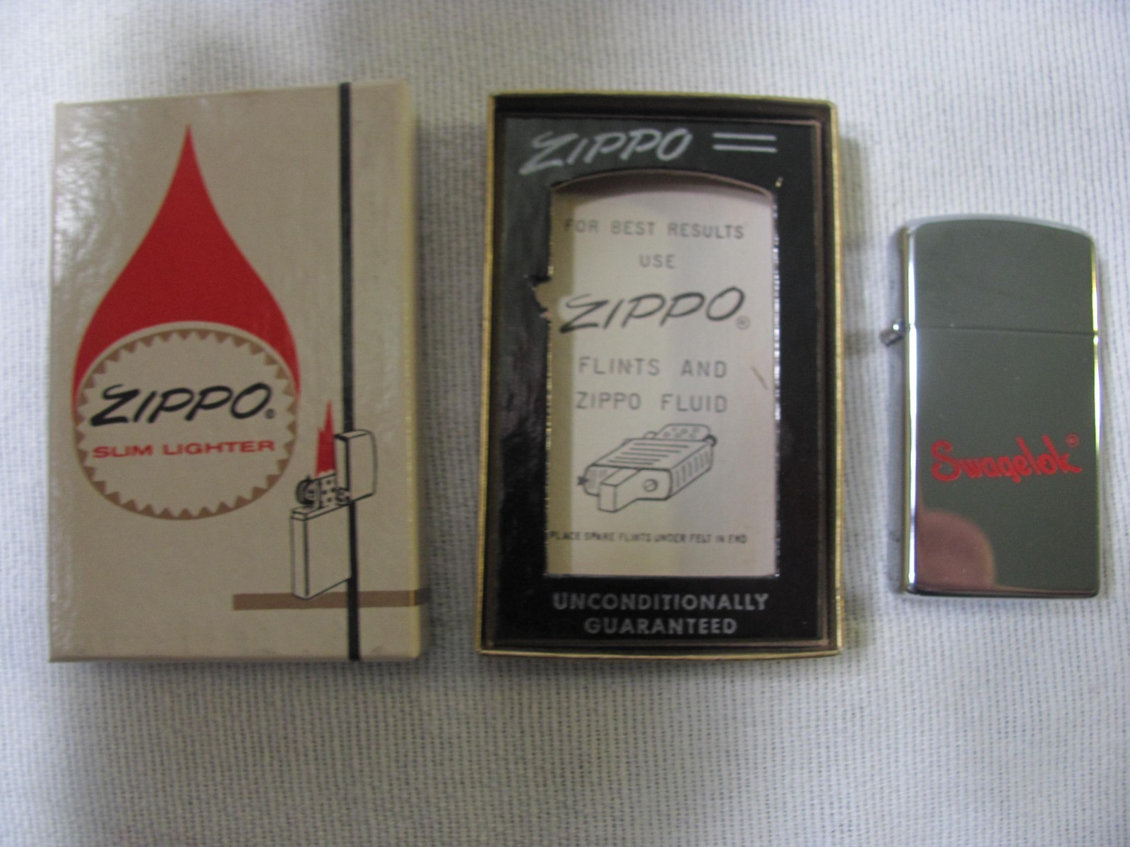 Swagelok Slim Zippo Lighter — High Polish Chrome -Unused ?-In Original Box