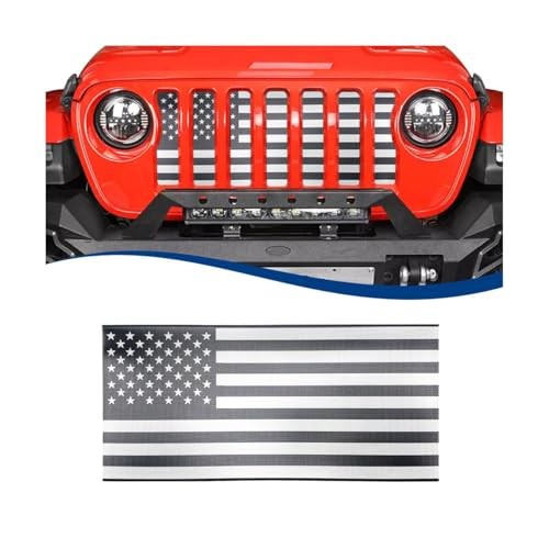 Front Mesh Grill Inserts Compatible with 2018-2026 Jeep 2018+ JL JT Black Flag