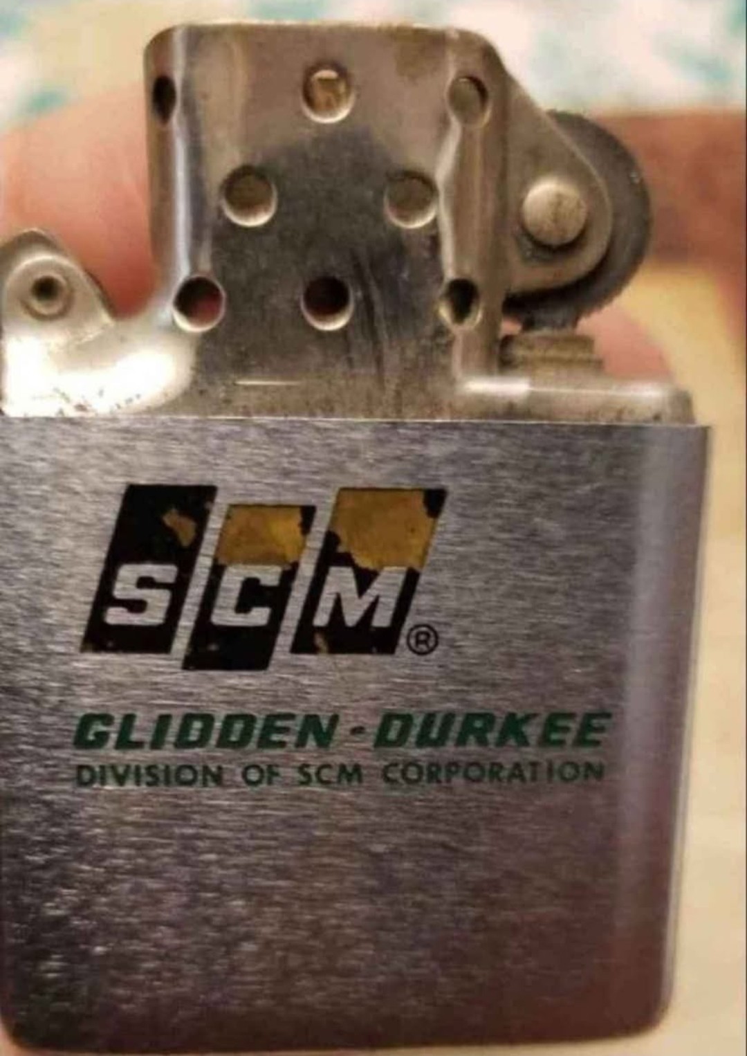 Vintage Zippo Slim SCM Glidden-Durkee Advertising Lighter Bradford PA USA