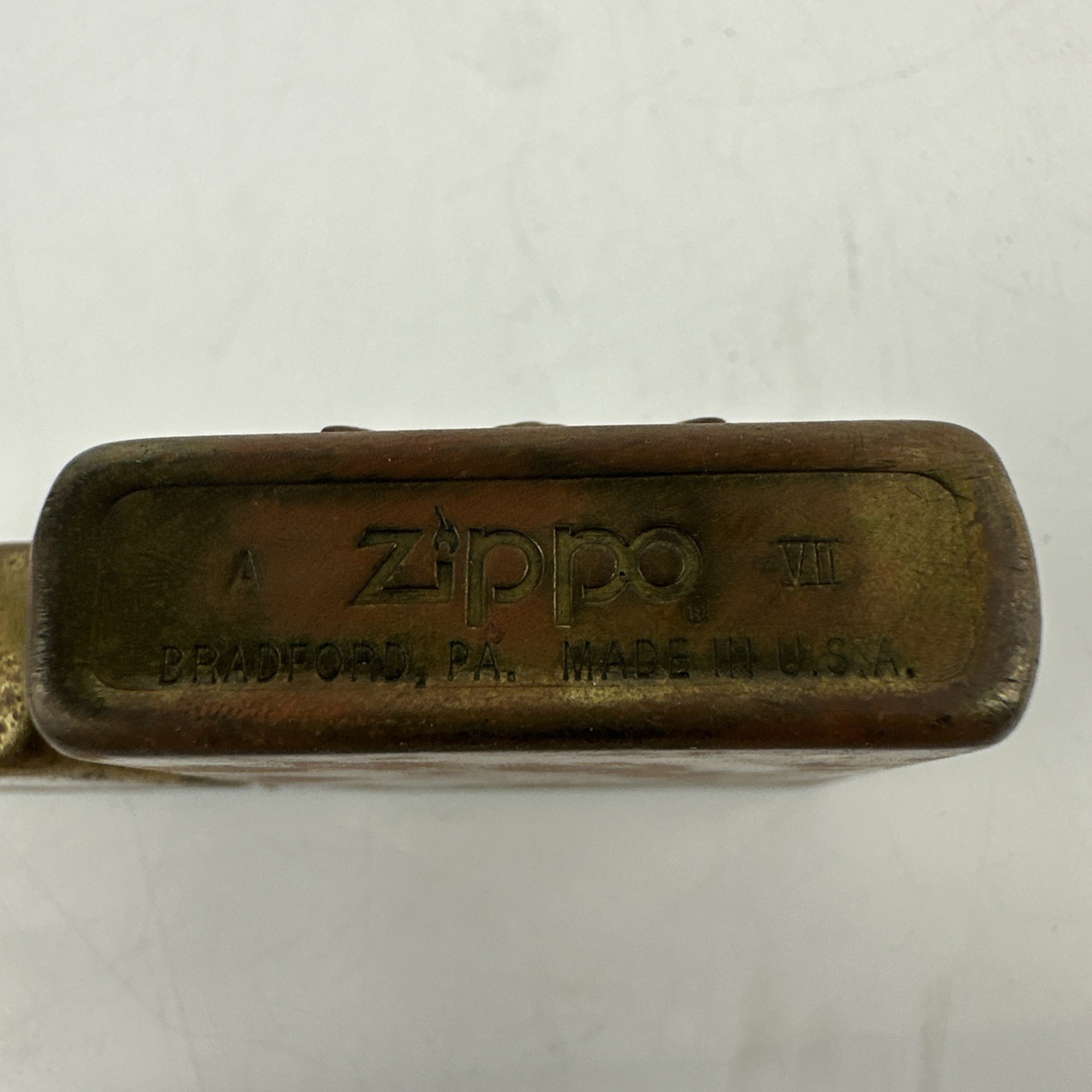 Zippo Solid Brass Marlboro Embossed Lighter W/Box NOT ENGRAVED 1991 Free Ship