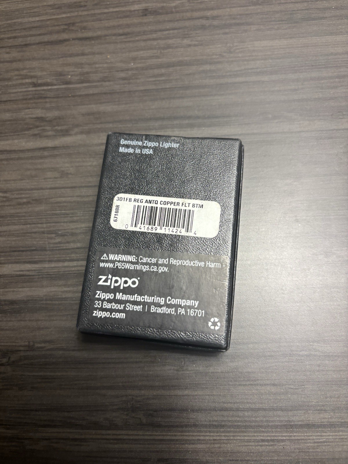 ZIPPO NEW UNUSED NOS COPPER CLAD LIGHTER D-19 BRADFORD PA MADE IN USA