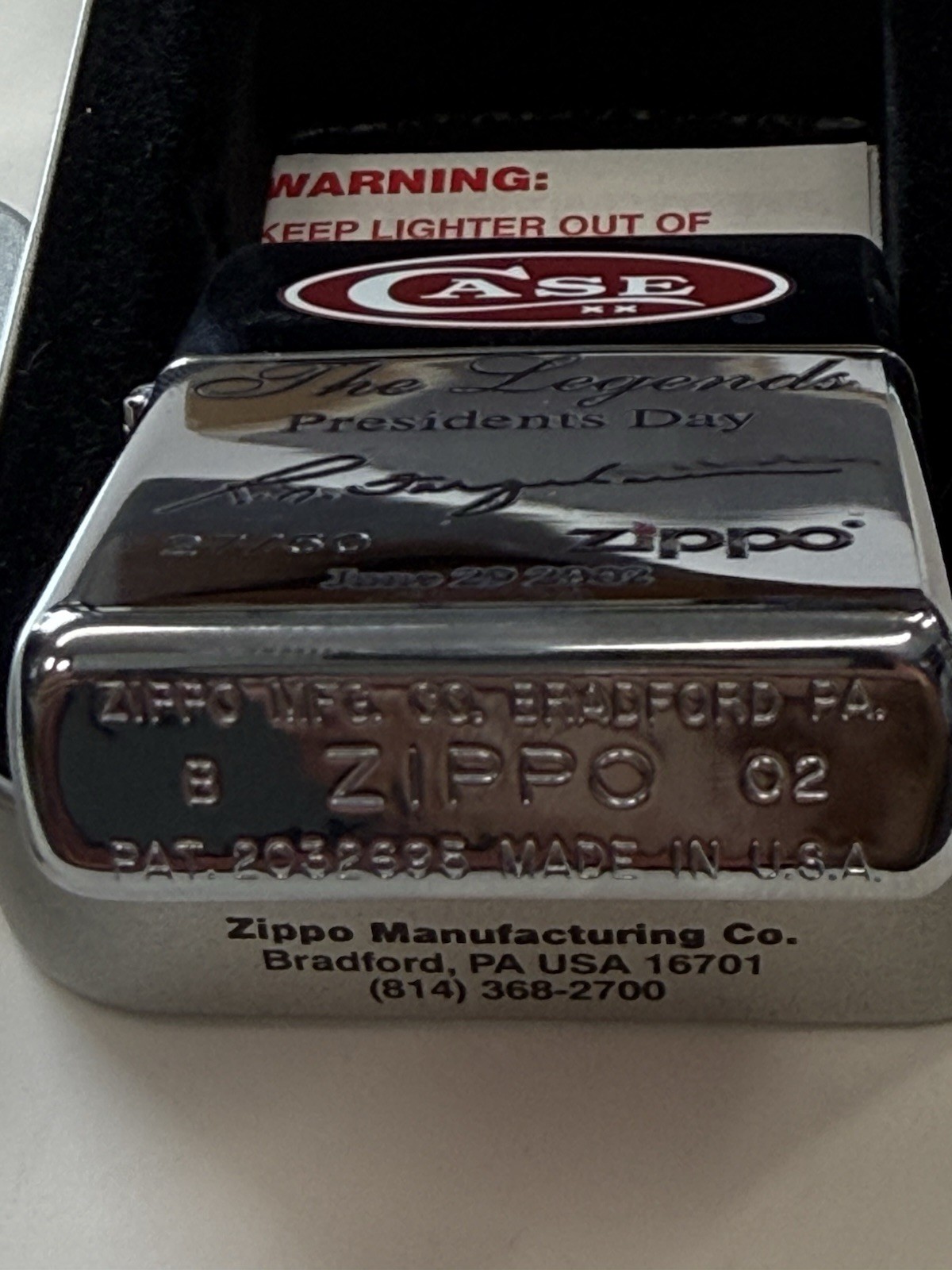 ZIPPO 2007 CASE XX PRESIDENT’S DAY THE LEGENDS LTD ED LIGHTER SEALED N BOX G215