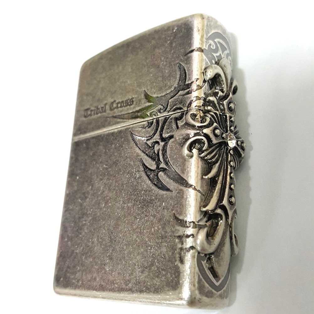 Zippo Side Tribal Cross Sl Lighters Genuine Org Packing 6 Flints set GIFT