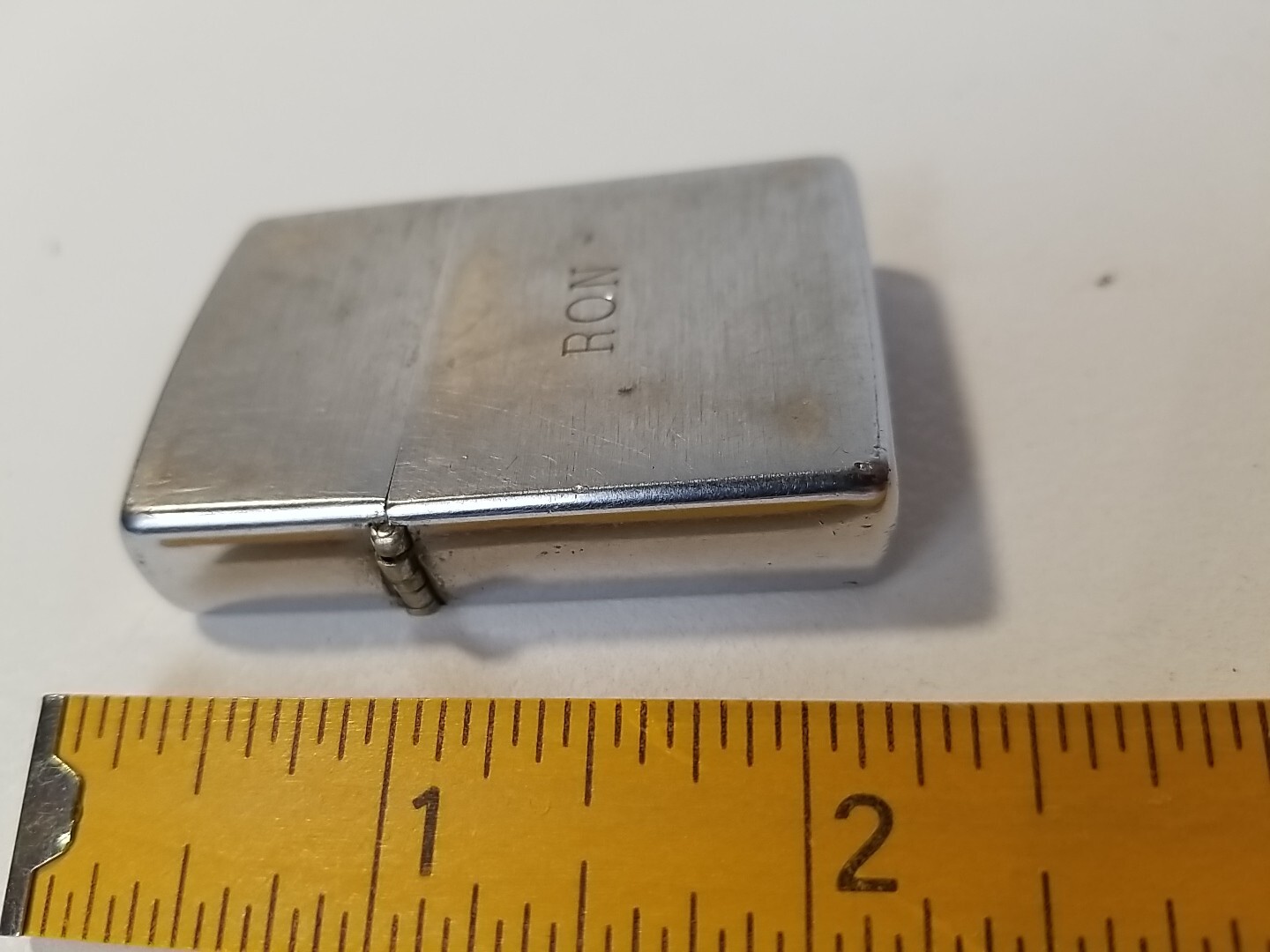 ZIPPO LIGHTER 1978 VINTAGE BRUSH CHROME NAME ENGRAVED Vintage Retro 11 Flints