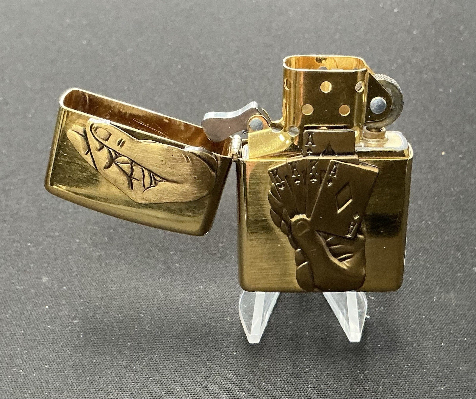 Vintage Zippo 1997 Barrett Smythe „Full House“ Brass Lighter
