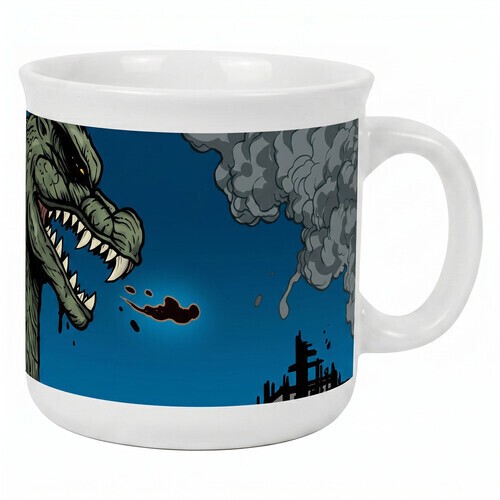 Godzilla – Smoking Battle – 20 oz Camper Mug [New ]