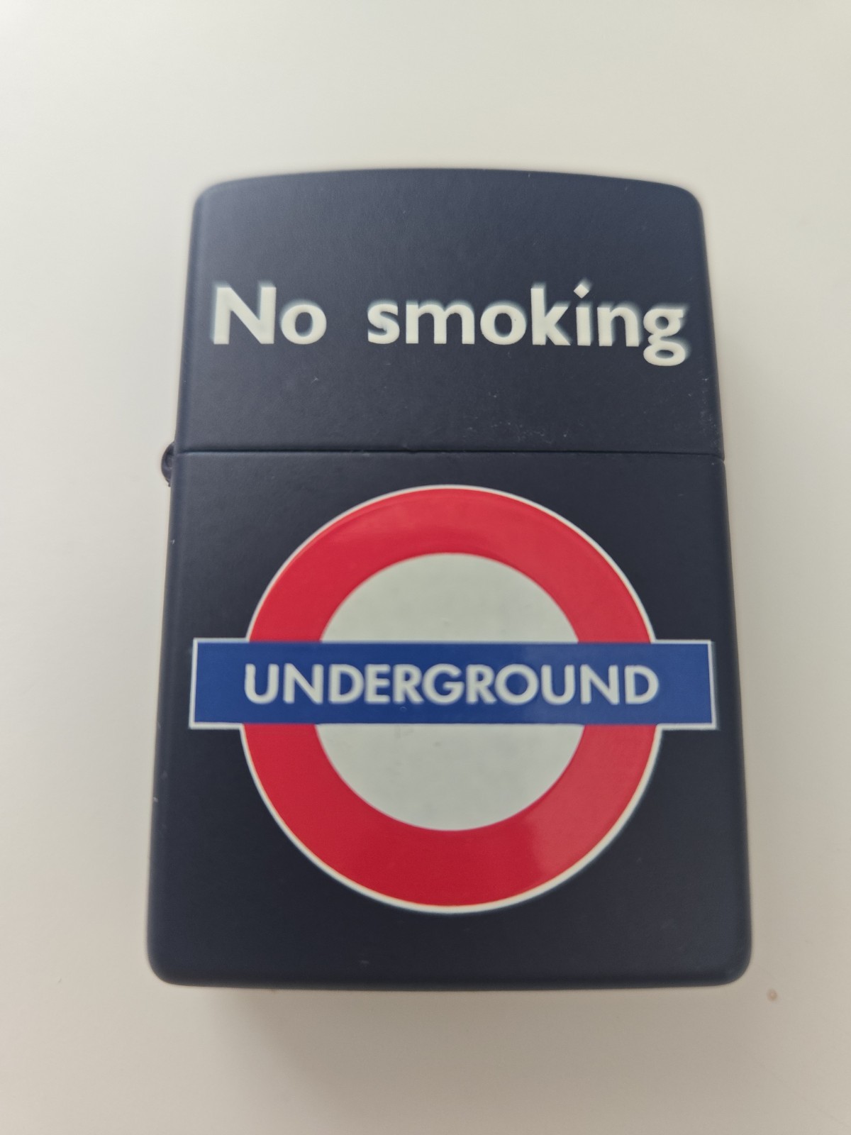 Zippo 2000 London Underground No Smoking Sign Blue Matte