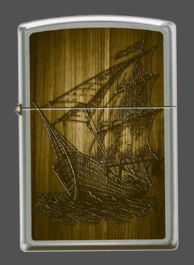NAUTICAL SAILING SHIP ZIPPO LIGHTER / STREET CHROME / NEW IN BOX & MADE IN U.S.A