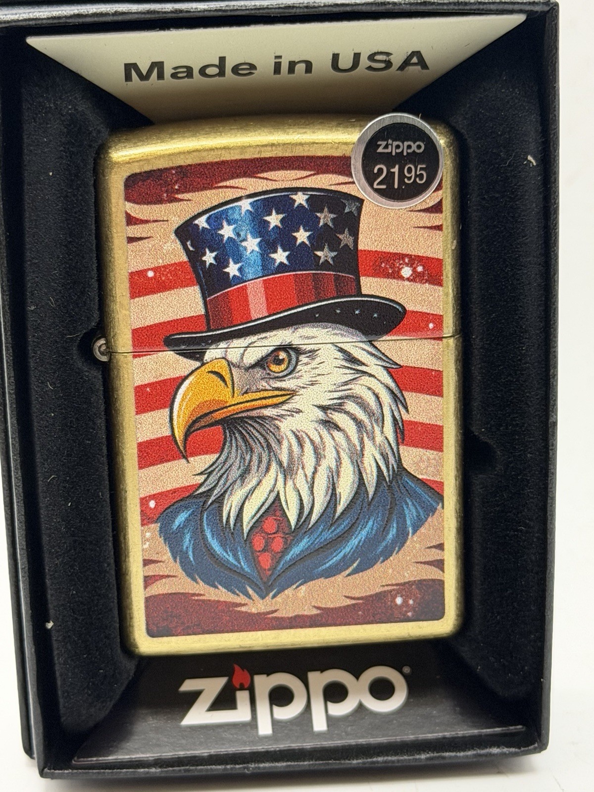2026 Patriot Eagle Street Brass Zippo Lighter New 47511