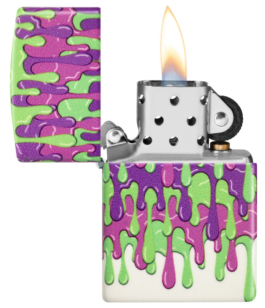 Zippo Glowing Slime Design Glow in the Dark Windproof Pocket Lighter, 49193-1…