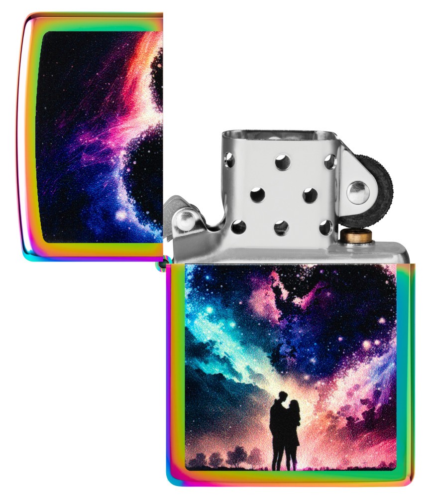 Zippo Cosmic Love Design Multi Color Windproof Pocket Lighter, 46814