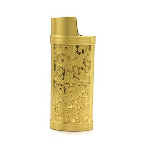 Gold Color Vintage Metal Lighter Case Cover Holder for Mini BIC Lighter J5