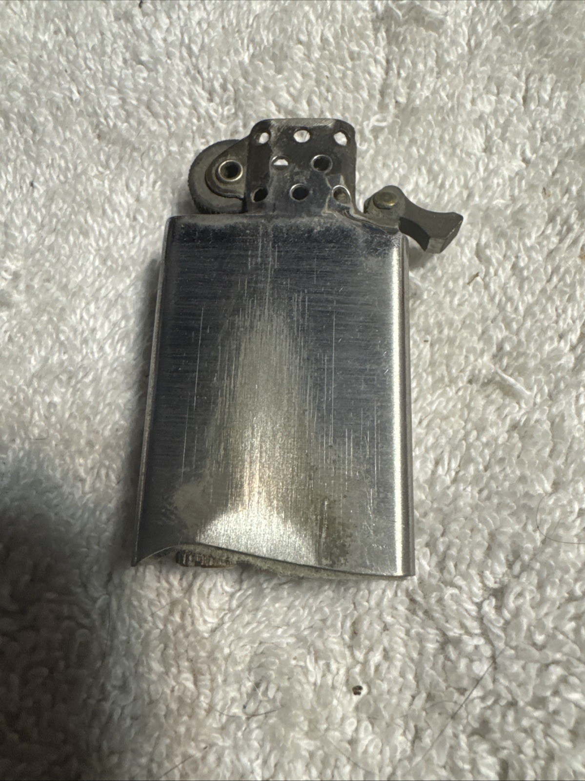 Vintage 1950s Zippo Chrome Slim Lighter Etched & Engraved CEM C.E.M. With Box