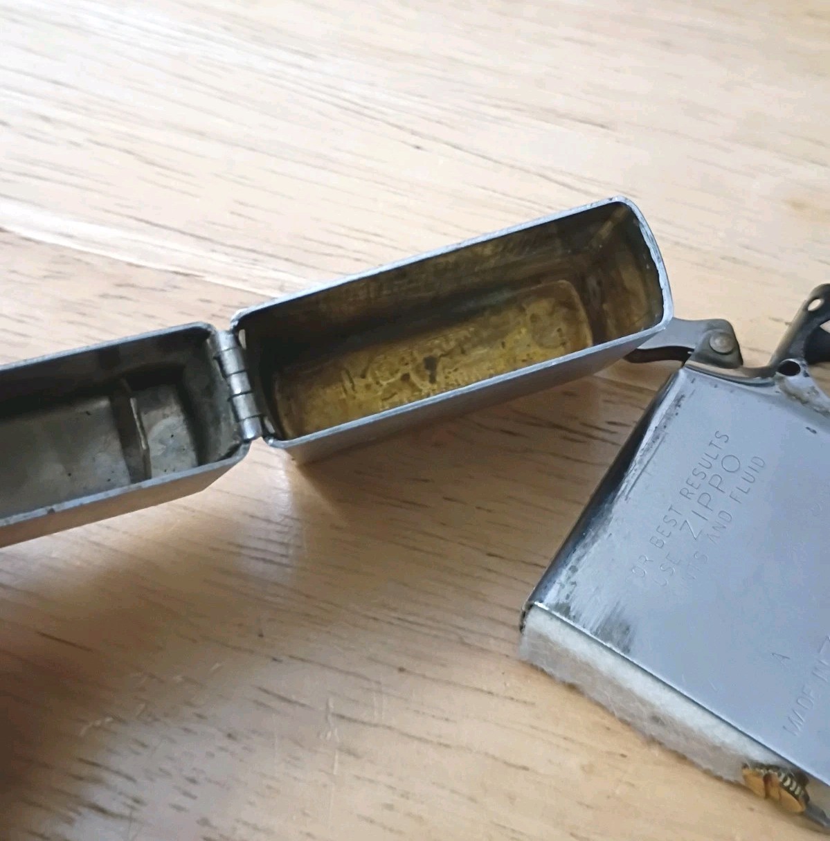 Vintage 1988 Brushed Chrome Zippo Smoking Pipe Lighter