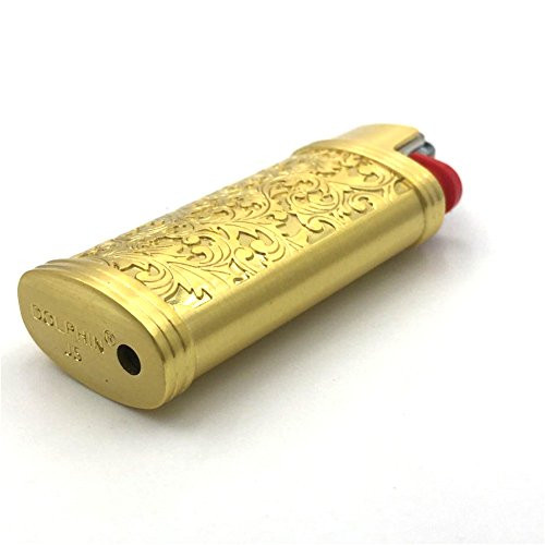 Gold Color Vintage Metal Lighter Case Cover Holder for Mini BIC Lighter J5