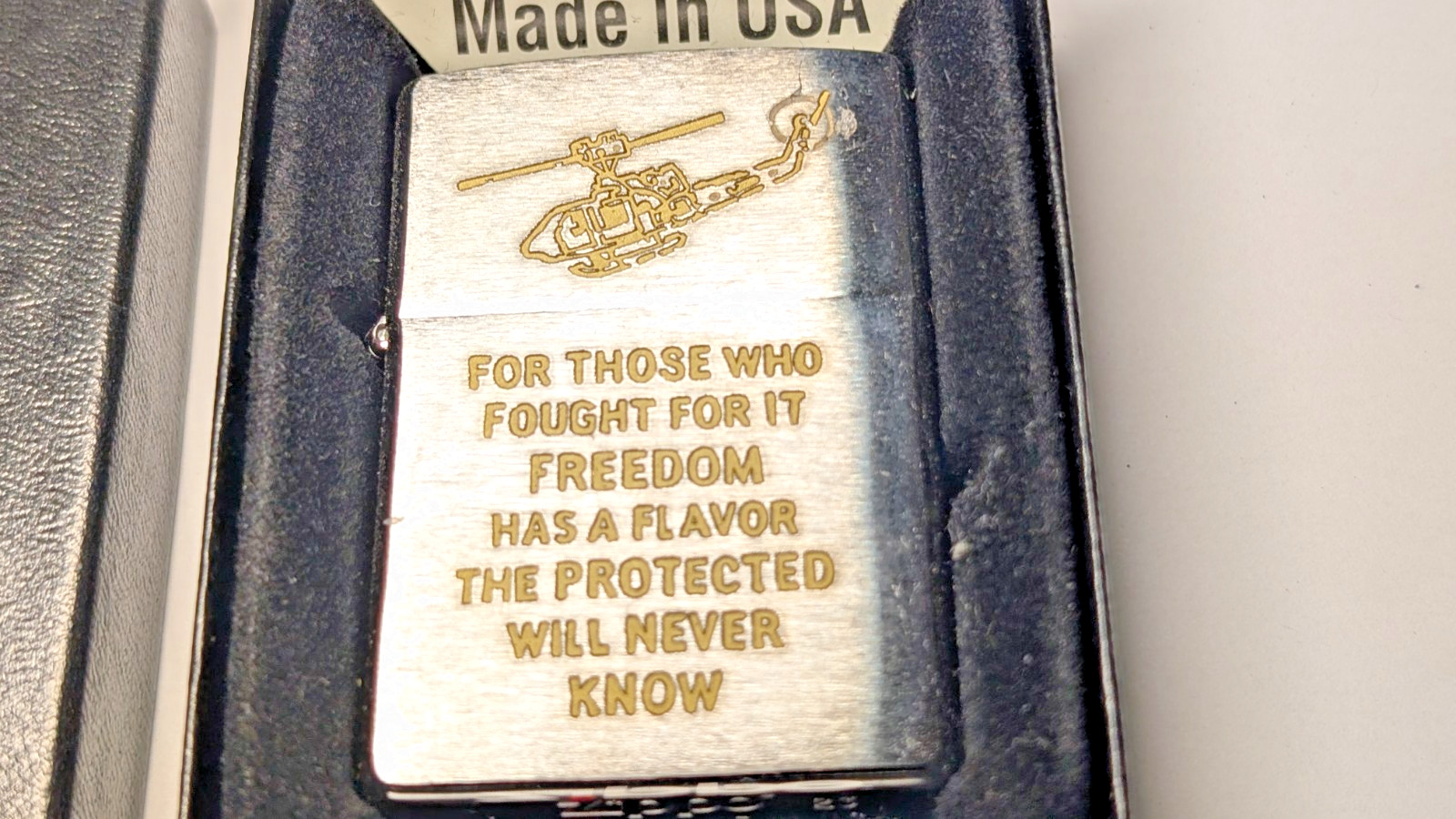 Zippo Lighter Vietnam War Trench Art Design Freedom Has A Flavor 2023