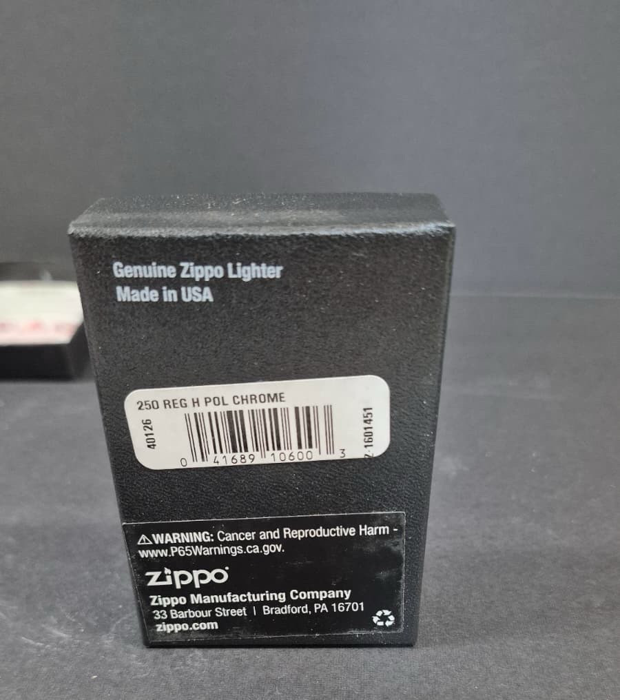 Zippo 250 Classic High Polish Chrome Pocket Lighter Engraved Nucci w/ box