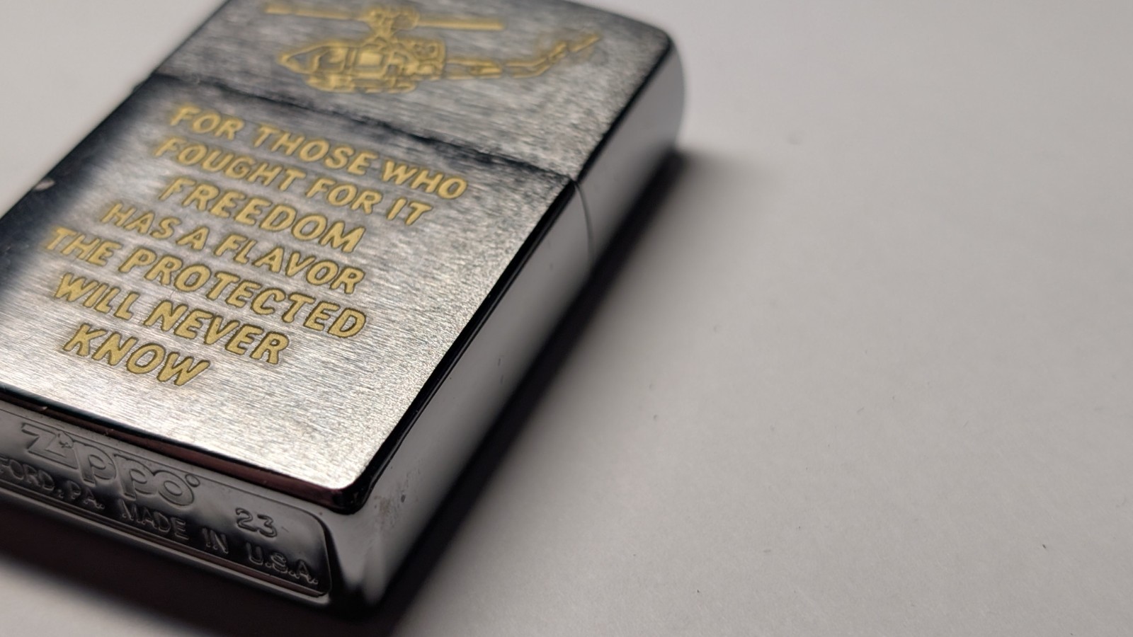 Zippo Lighter Vietnam War Trench Art Design Freedom Has A Flavor 2023
