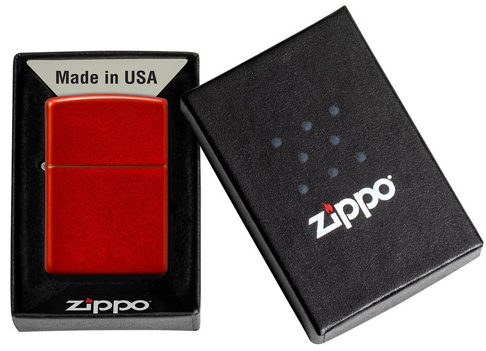 Zippo Windproof Lighter Metallic Red, 49475, New In Box